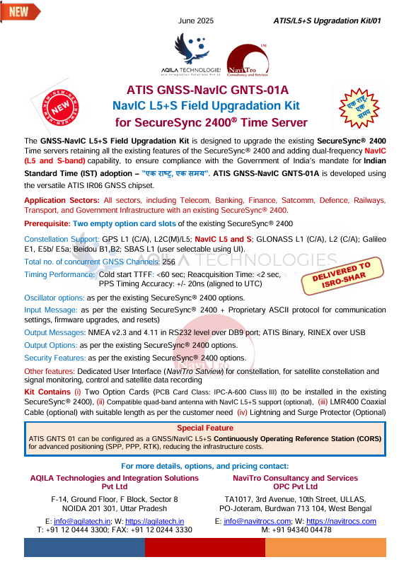 NavIC L5+S Field Upgradation Kit